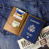 Black Slim Alligator Leather Passport Holder Cover - Vinacreations