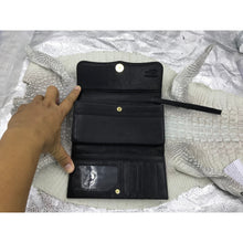Black Women's Long Purse Wallet Alligator Leather Clutch Large Capacity Luxury Ladies Crocodile Wristlet Organizer RFID Blocking Wallet VINU-03 - Vinacreations