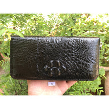 Black Women's Long Purse Wallet Alligator Leather Clutch Large Capacity Luxury Ladies Crocodile Wristlet Organizer RFID Blocking Wallet VINU-04 - Vinacreations
