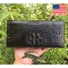 Black Women's Long Purse Wallet Alligator Leather Clutch Large Capacity Luxury Ladies Crocodile Wristlet Organizer RFID Blocking Wallet VINU02 - Vinacreations