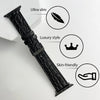 Black Flat Alligator Leather Strap For Apple Watch