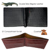 Black Red Double Side Alligator Slim Bifold Wallet For Men