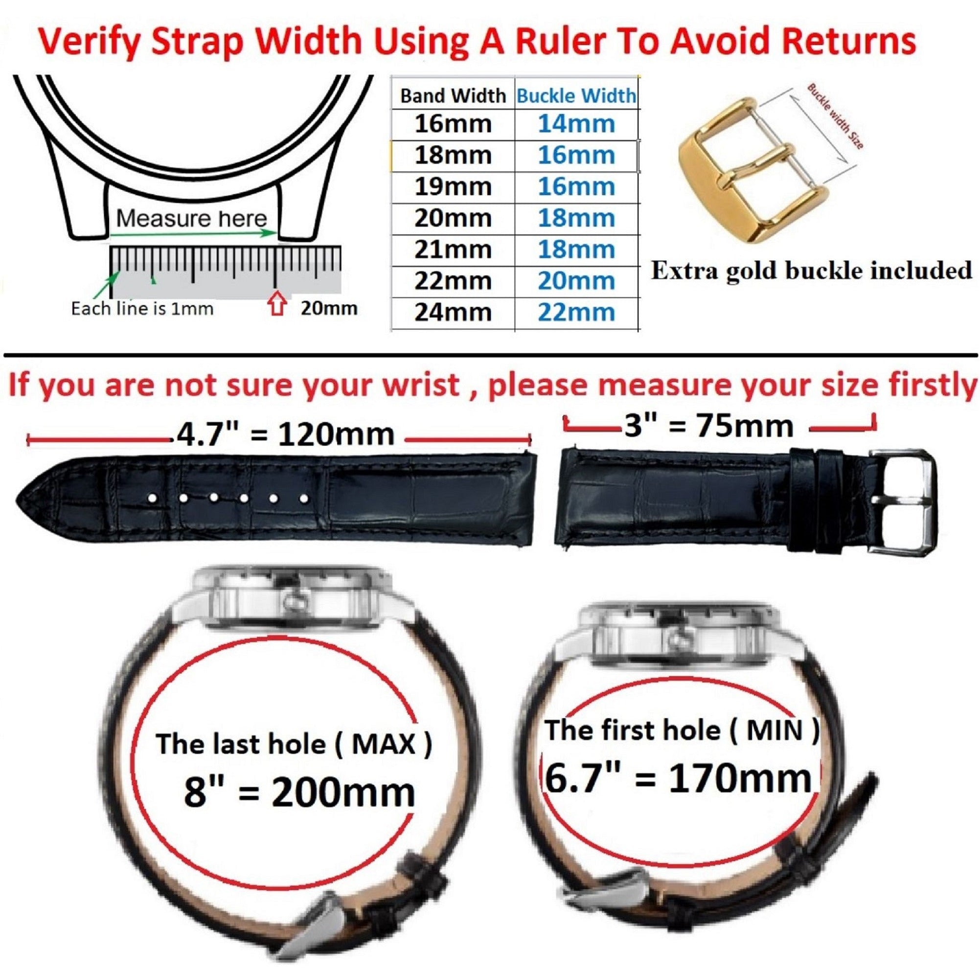 Blue Alligator Leather Watch Band For Men | Premium Crocodile Quick Release Replacement Wristwatch Strap | DH-85 - Vinacreations