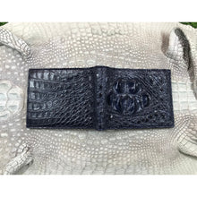 Blue Alligator Skin Bifold Wallet For Men | Handmade Crocodile Leather Wallet RFID Blocking | VL5623 - Vinacreations