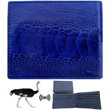 Blue Ostrich Leather Double-Side Wallet for Men | VINAM-04 - Vinacreations