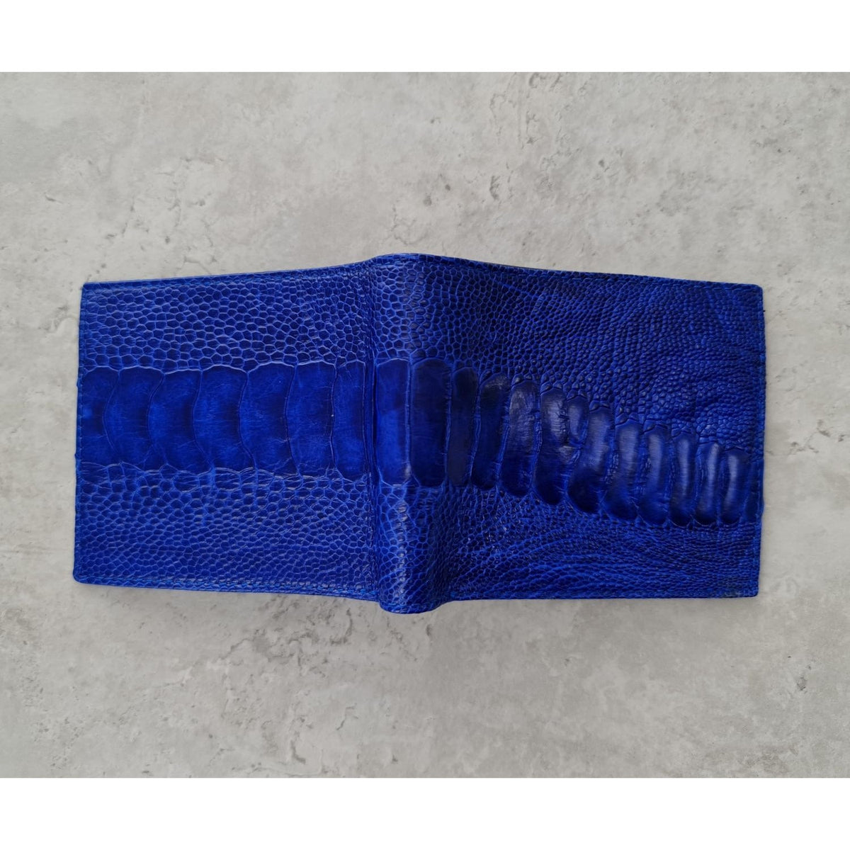 Blue Ostrich Leather Double-Side Wallet for Men | VINAM-04 - Vinacreations