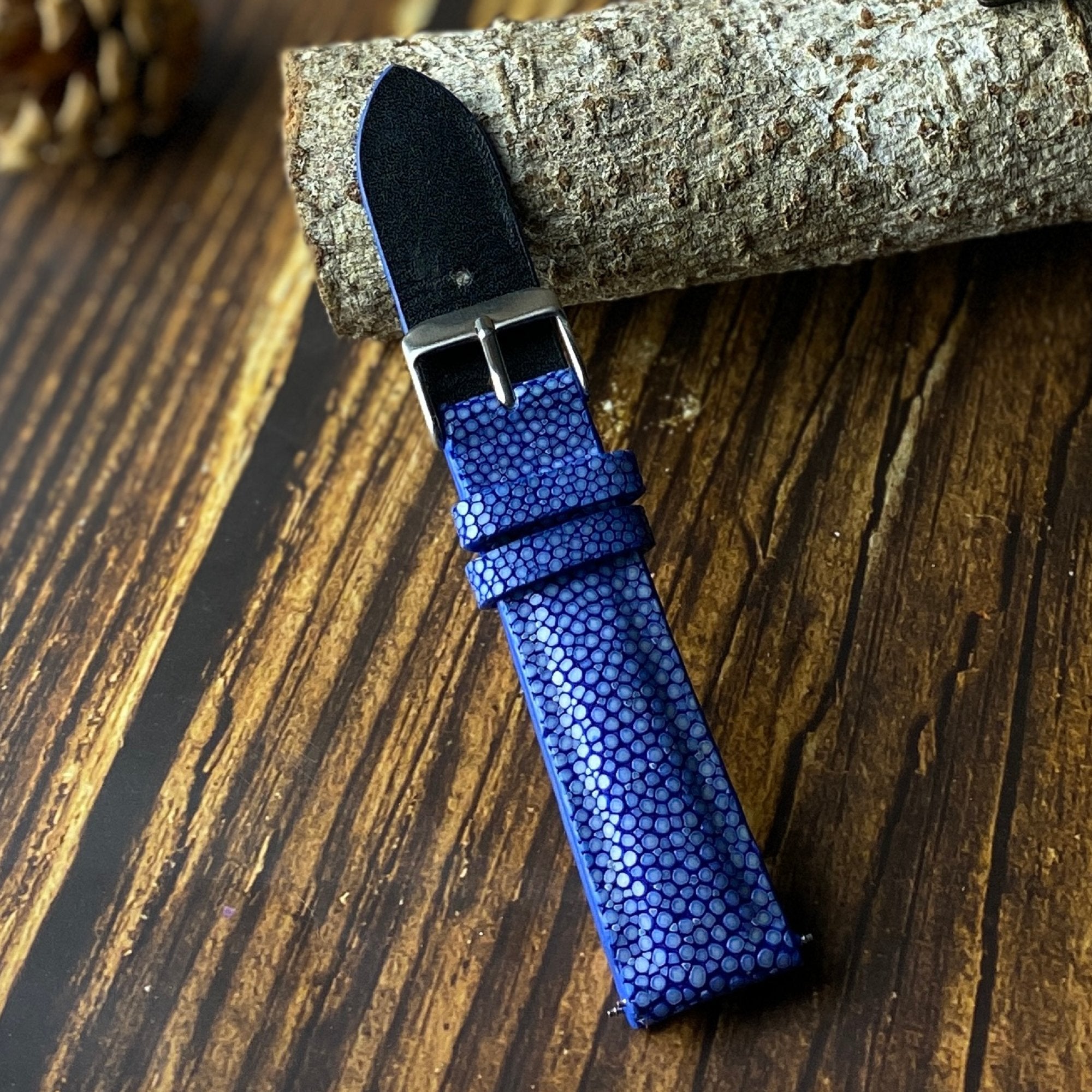 Blue Stingray Leather Watch Band For Men - Vinacreations