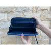 Blue Women's Long Purse Wallet Alligator Leather Clutch Large Capacity Luxury Ladies Crocodile Wristlet Organizer RFID Blocking Wallet VINU-15 - Vinacreations