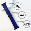 Blue Flat Alligator Leather Strap For Apple Watch