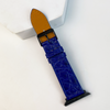 Blue Flat Alligator Leather Strap For Apple Watch