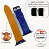 Blue Flat Alligator Leather Strap For Apple Watch