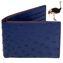 Blue Ostrich Leather Wallet for Men | VINAMOS-04