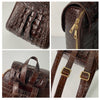 Brown Alligator Leather Backpack Rucksack Women, Small Unique Bag Christmas Gift For Women - Vinacreations
