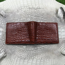 Brown Alligator Skin Bifold Wallet For Men | Handmade Crocodile Leather Wallet RFID Blocking | VL5635 - Vinacreations