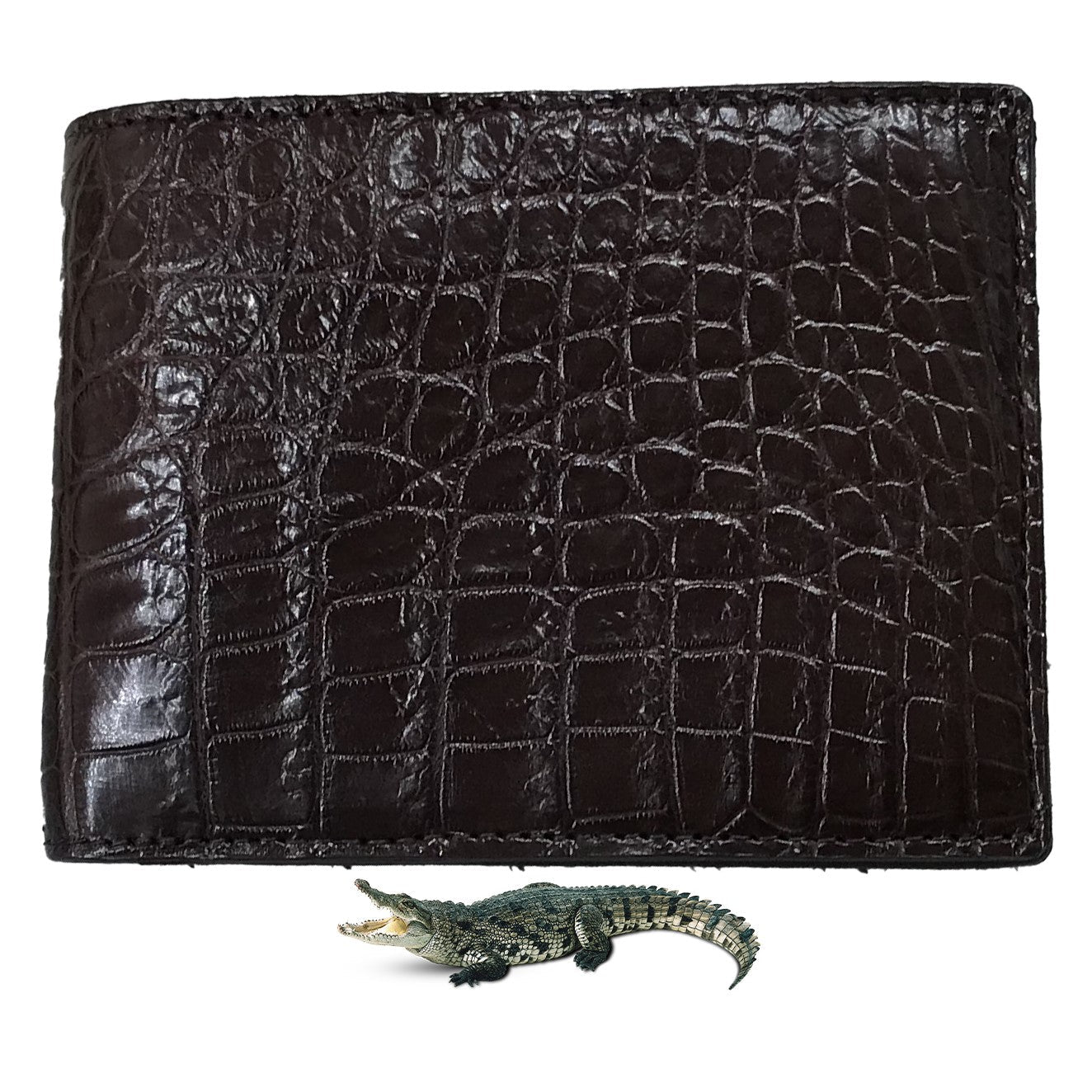 Brown Alligator Skin Bifold Wallet For Men | Handmade Crocodile Leather Wallet RFID Blocking | VL5711 - Vinacreations