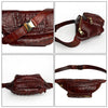 Brown Crocodile Leather Belt Bag, Leather Fanny Pack, Adjustable Crossbody Bag, Men Leather Sling Bags, Minimalist Fanny Belt Bag - Vinacreations