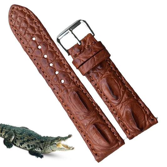 Brown Hornback Alligator Leather Watch Band | Crocodile Quick Release Replacement Wristwatch Strap | DH-38 - Vinacreations