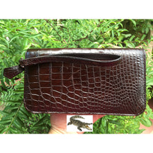 Brown Women's Long Purse Wallet Alligator Leather Clutch Large Capacity Luxury Ladies Crocodile Wristlet Organizer RFID Blocking Wallet VINU-07 - Vinacreations
