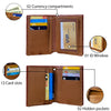 Large Capacity Alligator Leather Vertical Bifold Wallet | Crocodile Credit Card Holder for Men with 15 Card Slots | Light Brown DUN66