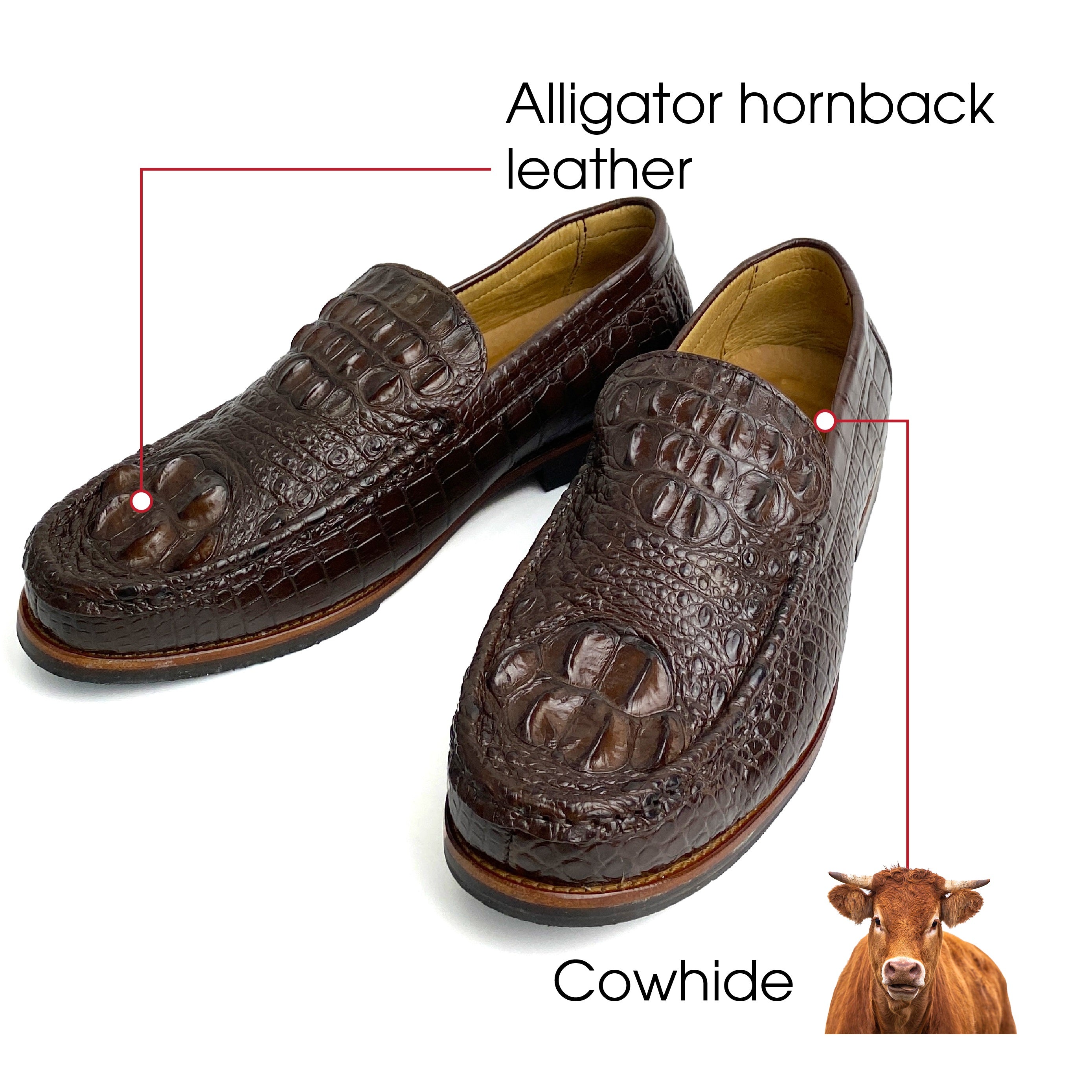 Classic Dark Brown Alligator Boat Shoes Men   | Crocodile Men Moccasin Leather Shoes | SH83K42