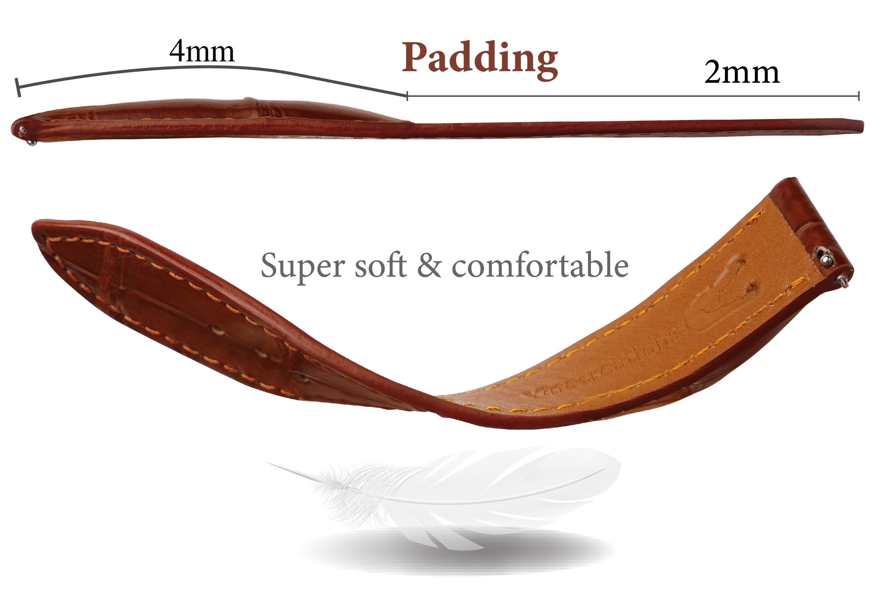 Brown Alligator Leather Watch Strap