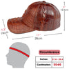 Brown Alligator Leather Cap - Fashionable Exotic Adjustable Outdoor Baseball Cap | Cowboy Style | HAT-BRO-22