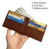 Brown Handmade Double Side Ostrich Leather Bifold Wallet for Men