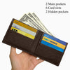 Dark Brown Handmade Double Side Ostrich Leather Bifold Wallet for Men