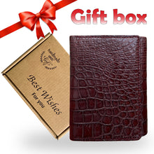 Brown Alligator Leather Trifold Wallet RFID Blocking | TRI33
