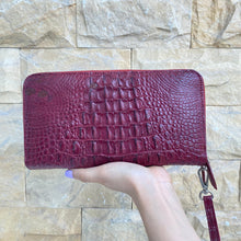 Burgundy Women's Long Purse Wallet Alligator Leather Clutch Large Capacity Luxury Ladies Crocodile Wristlet Organizer RFID Blocking Wallet VINU-18 - Vinacreations