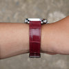 Flat Burgundy Alligator Leather Watch Band