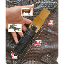 Crocodile Pen Case Alligator Leather Pen Sleeve Holder Pouch for Two Pen Fountain Handmade - Vinacreations
