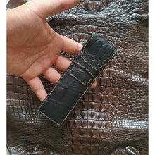 Crocodile Pen Case Alligator Leather Pen Sleeve Holder Pouch for Two Pen Fountain Handmade - Vinacreations