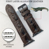 Dark Brown Hornback Alligator Leather Strap for Apple Watch