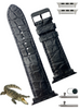Black Alligator Leather Strap for Apple Watch