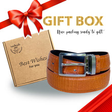 Premium Tan Alligator Belt Men's - Pin Buckle