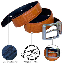 Premium Tan Alligator Belt Men's - Pin Buckle