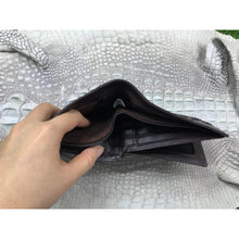 Dark Brown Alligator Horn Back Skin Bifold Wallet For Men | Handmade Crocodile Leather Wallet RFID Blocking | VL5734 - Vinacreations