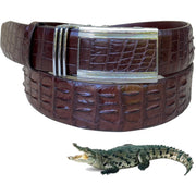 Dark Brown Alligator Hornback  Leather Belt For Men - Automatic Buckle | BEHO33
