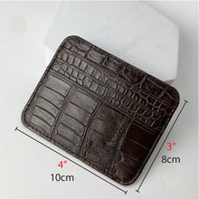 Dark Brown Alligator Leather Credit Card Holder | RFID Blocking | BROWN-CARD-12 - Vinacreations