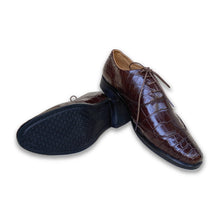 Dark Brown Alligator Leather Oxford Shoes For Men |Formal Wedding Shoes For Men | SH03A42 - Vinacreations