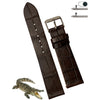 Dark Brown Alligator Leather Watch Bands For Men | Crocodile Quick Release Replacement Wristwatch Strap | DH-11 - Vinacreations