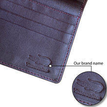 Dark Brown Alligator Long Wallet For Men | Handmade Crocodile Leather Secretary Business Tall Bifold Wallet RFID Blocking | LON33 - Vinacreations
