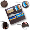 Dark Brown Alligator Long Wallet For Men | Handmade Crocodile Leather Secretary Business Tall Bifold Wallet RFID Blocking | LON33 - Vinacreations