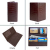 Dark Brown Alligator Long Wallet For Men | Handmade Crocodile Leather Secretary Business Tall Bifold Wallet RFID Blocking | LON33 - Vinacreations