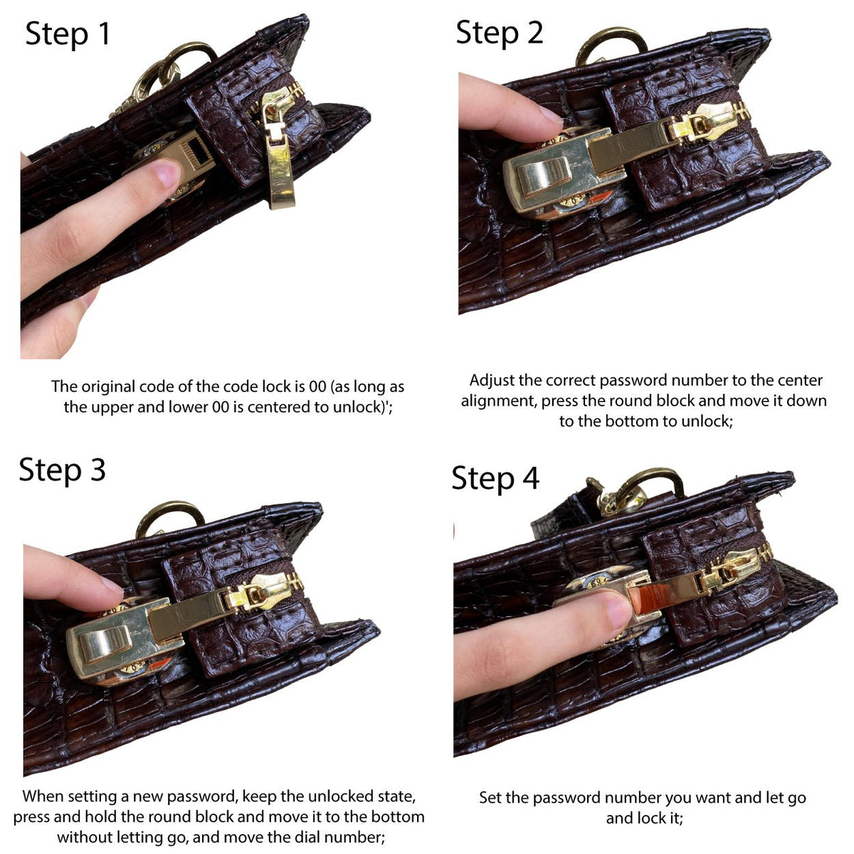 Dark Brown Alligator Mens Big Wristlet Clutch Purse Business Bag Premium Crocodile Handbag RFID Blocking CLUT03 - Vinacreations