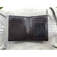 Dark Brown Alligator Skin Bifold Vertical Wallet For Men | Handmade Crocodile Leather Wallet RFID Blocking | VL5679 - Vinacreations