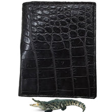 Dark Brown Alligator Skin Bifold Vertical Wallet For Men | Handmade Crocodile Leather Wallet RFID Blocking | VL5679 - Vinacreations