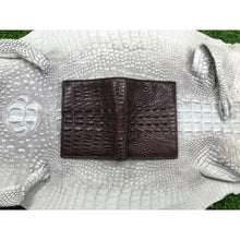 Dark Brown Alligator Skin Bifold Vertical Wallet For Men | Handmade Crocodile Leather Wallet RFID Blocking | VL5685 - Vinacreations
