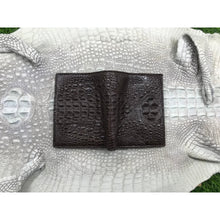Dark Brown Alligator Skin Bifold Vertical Wallet For Men | Handmade Crocodile Leather Wallet RFID Blocking | VL5686 - Vinacreations